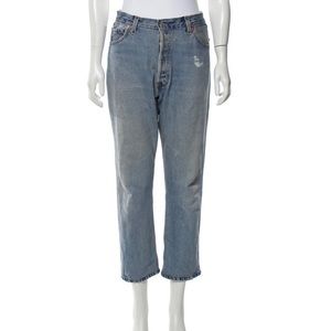 Re/Done Levi's High Rise Cropped Distressed Jeans
